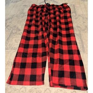 North-15‎ Red Black Buffalo Plaid Flannel Pants LIUNGE PJ  Drawstring MENS SZ 5X